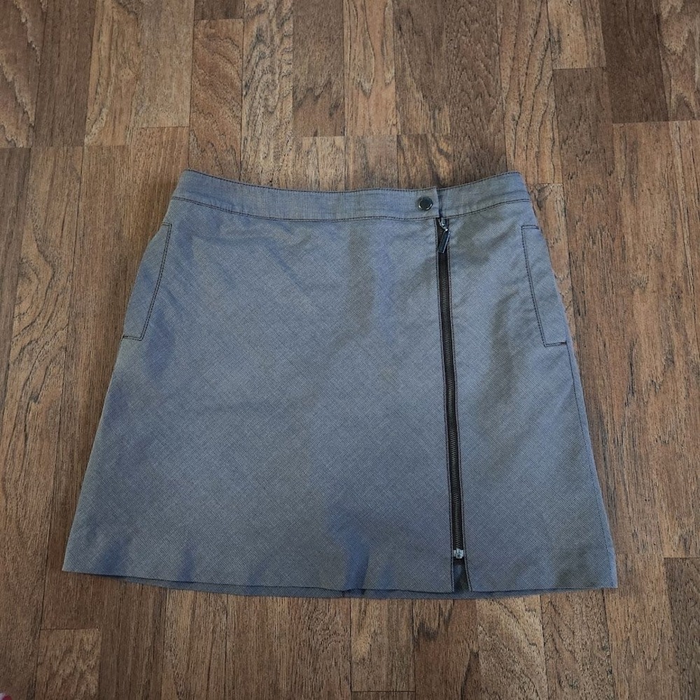 Cutter & Buck Grey Asymmetrical Zip Front Golf Skort With Pockets Womens 8 672